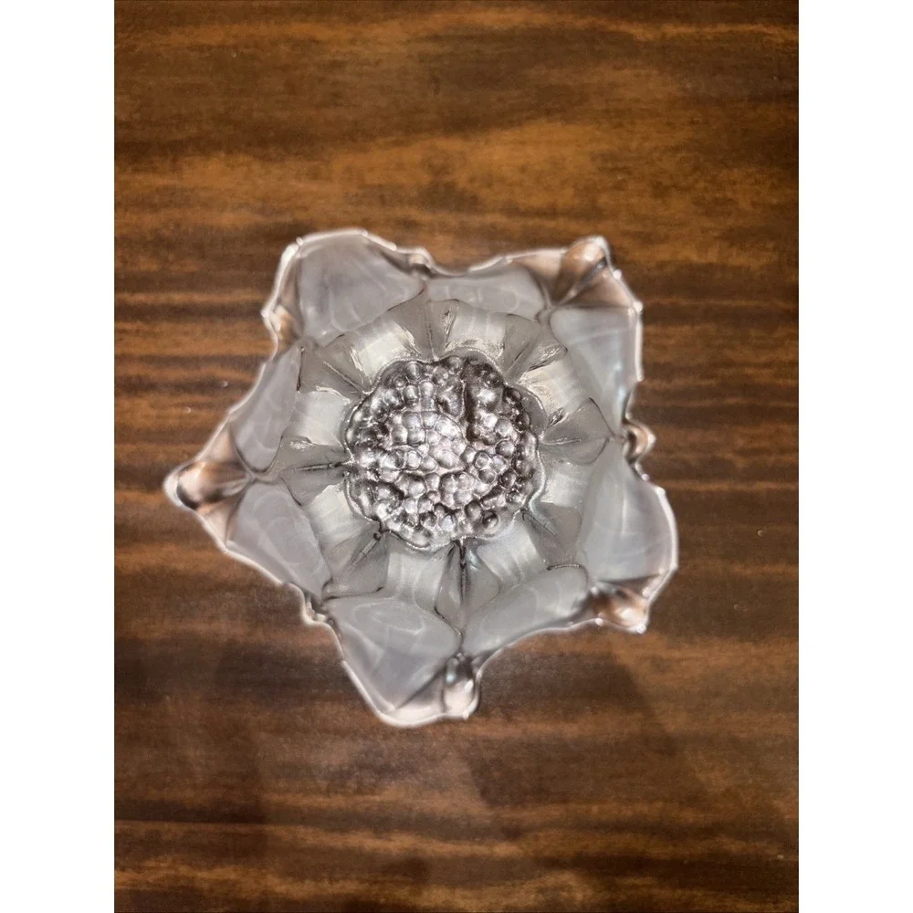 Vtg Waltherglass Crystal Frosted Glass Bowl Tulip
